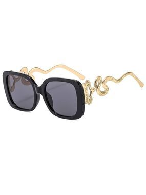 Fashion Frame Sunglasses with Gold Snake Details